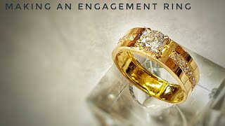 Making a Gold Engagement Ring of Diamond [upl. by Poler]