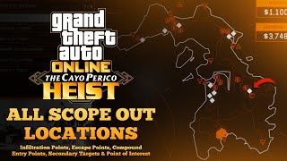 All Scope Out Locations Intel In GTA Onlines Cayo Perico Heist [upl. by Schreib304]