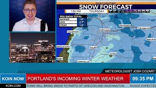 KOIN NOW Portlands incoming snow and ice [upl. by Ayanej593]