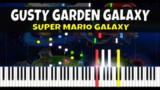 Gusty Garden Galaxy  Super Mario Galaxy  HARD Piano Tutorial Midi  Sheet Music in description [upl. by Trenton]