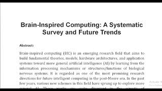 Brain Inspired Computing A Systematic Survey and Future Trends [upl. by Leamsi]