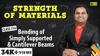 Bending of Simply Supported and Cantilever Beams  Stresses in Beams  Strength of Materials [upl. by Naivad]