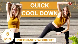 Quick Cool Down for Pregnant Women  5Min Relaxing Stretches [upl. by Llebanna]