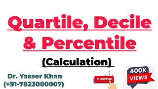 Quartile  Decile  Percentile  Calculation Of Quartile Decile And Percentile  Partional Values [upl. by Siblee439]