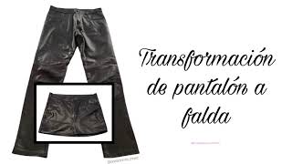 Transformación de Pantalón de cuero sintético a falda [upl. by Atneciv]