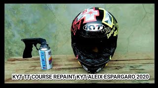 Repaint helm full face KYT TT Course ala KYT Aleix Espargaro 2020 [upl. by Sorcha]