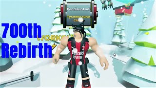 Rebirth 700th on Roblox Strongman Simulator [upl. by Dnalro]