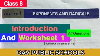 DAV class 8 maths chapter 3 worksheet 1  all questions [upl. by Jillene]