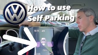 Volkswagen Park assist  step by step demonstration vw parkassist selfparking [upl. by Nanreit]