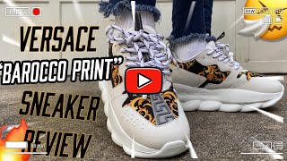 Versace Chain Reaction 2 “Barocco Print” Sneaker Review W On Foot🥵💧 [upl. by Seltzer]