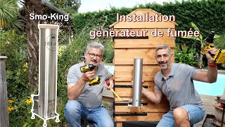 Installation dun générateur de fumée froide sur notre fumoir maison [upl. by Ajnat]