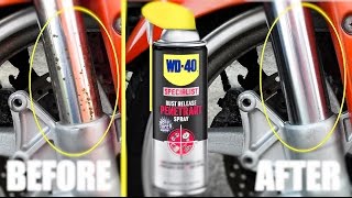 clean rusty fork shocks WD40 method [upl. by Franni360]