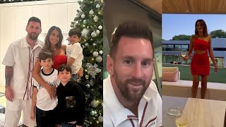 Lionel Messi Celebrates Christmas 2022 With His Wife Antonela Roccuzzo [upl. by Yirinec643]