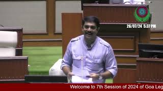 Vijai Sardesai Speaking on Agriculture Civil Supplies Handicraft Textile amp Coir Demands [upl. by Fem]