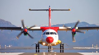 DAT ATR42 landing at Stord Airport april 2021 [upl. by Suidaht]