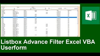 Listbox Advance Filter Userform Excel VBA [upl. by Gawain902]