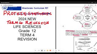 Life Sciences Grade 12 Protein Synthesis Term 4 Revision [upl. by Raveaux]