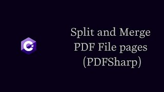 How To Split PDF File pages into separate files and merge them into a single file PDFSharp [upl. by Catima]