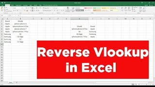 How to do Reverse Vlookup in Excel  Microsoft Excel Tutorial [upl. by Ransom]