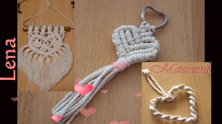 𝗠𝗮𝗰𝗿𝗮𝗺𝗲 with 𝗟𝗲𝗻𝗮  3x Makramee Herz  Macrame Heart [upl. by Anaek162]