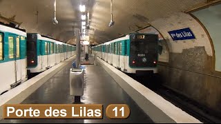 Porte des Lilas  Ligne 11  Métro de Paris  RATP MP59  2014 [upl. by Tippets]