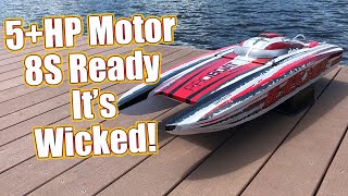 Big Fast RC Boat Pro Boat Blackjack 42quot 8S Brushless Catamaran RTR  RC Driver [upl. by Suivatram424]