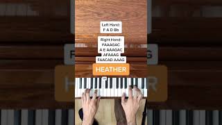 Conan Gray  Heather Easy Piano Tutorial with Letter Notes Shorts [upl. by Nyliac]