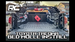 THE EASIEST TO INSTALL ROUGH COUNTRY Toyota Tacoma Full Bed side Molle Panel System HOW TO INSTALL [upl. by Jordison230]