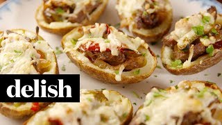 Cheesesteak Potato Skins  Delish [upl. by Yespmed]