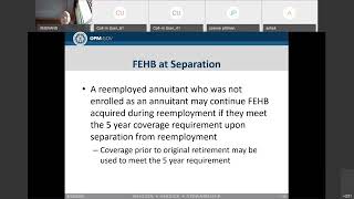 Reemployed Annuitants Offboarding 2020 OPM Virtual Benefits Training Event [upl. by Ahsikad707]