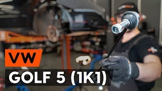 How to change front anti roll bar link  front drop link on VW GOLF 5 1K1 TUTORIAL AUTODOC [upl. by Akinat]