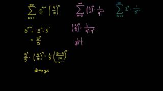 Series geométricas convergentes y divergentes Ejemplos [upl. by Jake683]