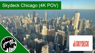 Skydeck Chicago Observation Deck 4K POV [upl. by Aynnat]