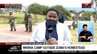 State Capture Inquiry  More supporters join MKMVA outside Zumas homestead in Nkandla [upl. by Lainad]