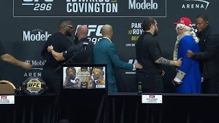 Leon Edwards and Colby Covington need to be separated at UFC 296 press conference  ESPN MMA [upl. by Richia250]