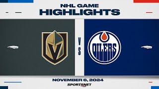 NHL Highlights  Golden Knights vs Oilers  November 6 2024 [upl. by Naimaj]