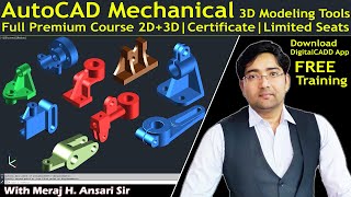 AutoCAD 3D Modeling Complete In 2 Hrs  AutoCAD Full course  DigitalCADD App  Ansari Sir [upl. by Barrow]