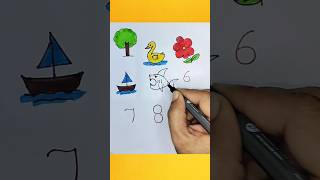 Very Easy 1 to 10 Number Drawing drawing art easydrawing howtodraw reels short [upl. by Aivatnwahs]