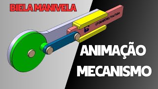 SIMULAÇÃO DE MECANISMOS MECÂNICOS SIMPLES 39  BIELA MANIVELA [upl. by Lledroc]