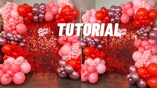 HOW TO BALLOON GARLAND TUTORIAL  Valentines Day Backdrop  UBackdrop Review [upl. by Winser]