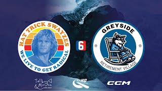 Hat Trick Swayzes VS Greyside Retirement Vill  Div 6  23rd August  IceHQ Beer League ice hockey [upl. by Nonahs]