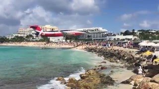 St Maarten  The Lowest Plane Landing  SXM Maho  PAWA Airlines [upl. by Ledua]