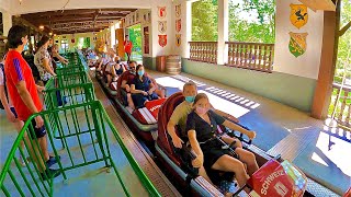 The Schweizer Bobbahn Roller Coaster Ride at Theme Park EuropaPark in Germany [upl. by Ydnac]