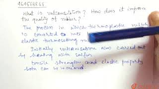 What is vulcanisation How does it improve the quality of rubber  CLASS 12  POLYMERS  CHEMIS [upl. by Verdi268]