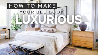 How To Make Your Bed Look LUXURIOUS on a BUDGET [upl. by Omiseno]