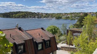 Stockholm Walks Stora Essingen Tree’s in bloom city island streets people amp houses [upl. by Cynde]