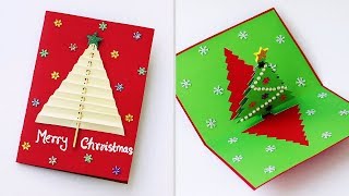 Very Easy  DIY 3D Christmas Pop Up Card  How to make Christmas tree Card at Home  Craft [upl. by Nnayt]