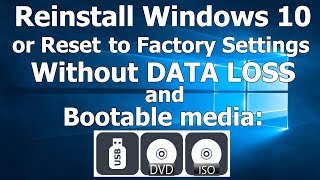 How to Reinstall or Reset Windows 10 to factory defaults WITHOUT DATA LOSS and without DVD USB ISO [upl. by Aland]