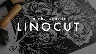 Linocut Printmaking Process  In the Studio [upl. by Anoynek]