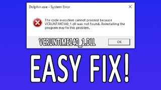 VCRUNTIME1401dll Was Not Found EASY FIX 2024  Including MSVCP140dll [upl. by Sudnak]